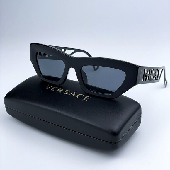 SALE! NEW Versace VE4432U 523287 Black Dark Grey Cat Eye Unisex Sunglasses